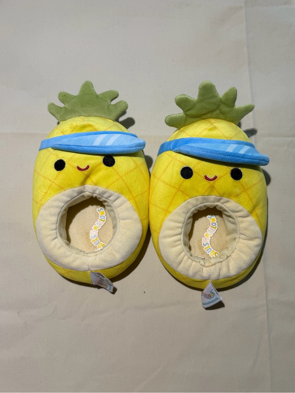 Yellow pineapple squishmallow slippers